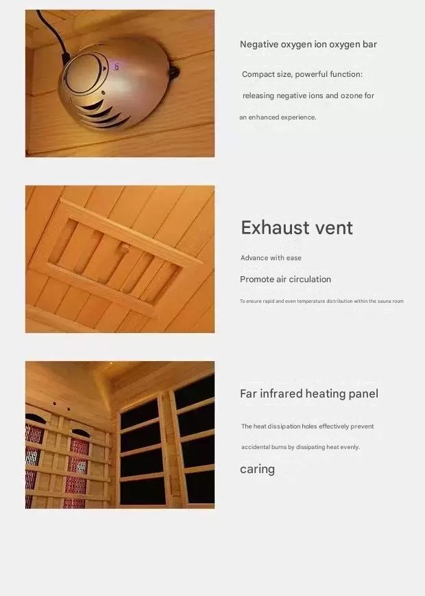 Interior of 4-6 person hybrid sauna with dual benches